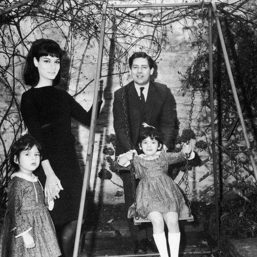 Nigel Lawson with his first wife Vanessa and two of their daughters