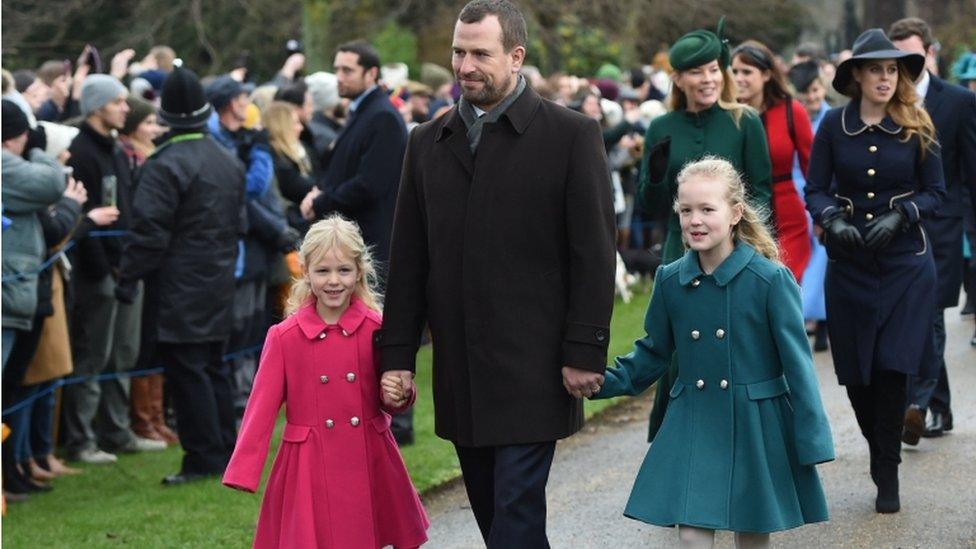 Peter Phillips with his daughters Isla and Savannah