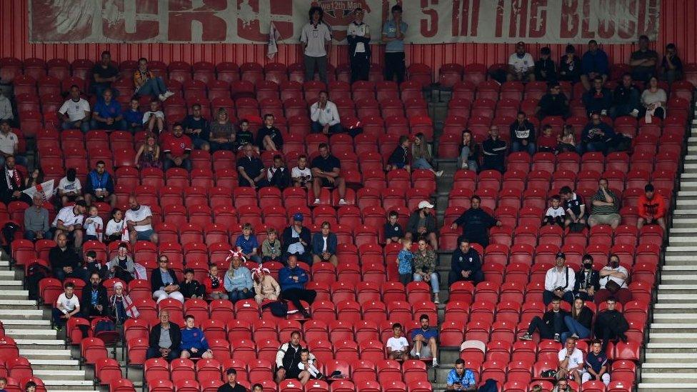 Fans at England v Romania