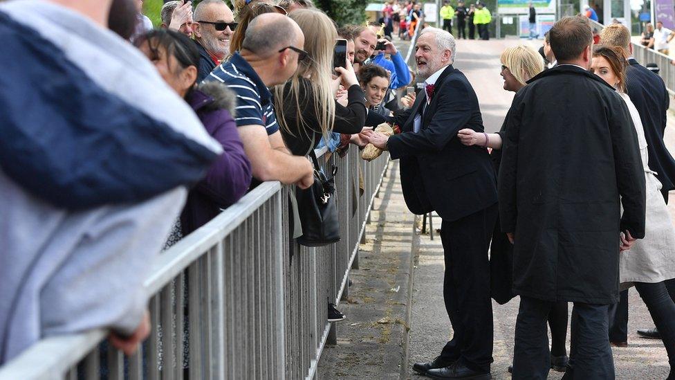 Jeremy Corbyn at Labour rally in Colwyn Bay