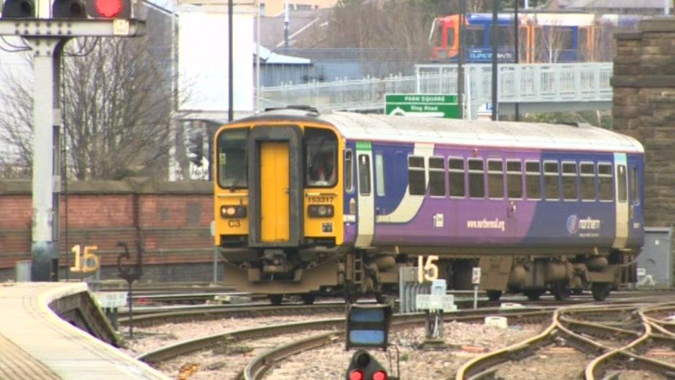 Train and tram in Sheffield