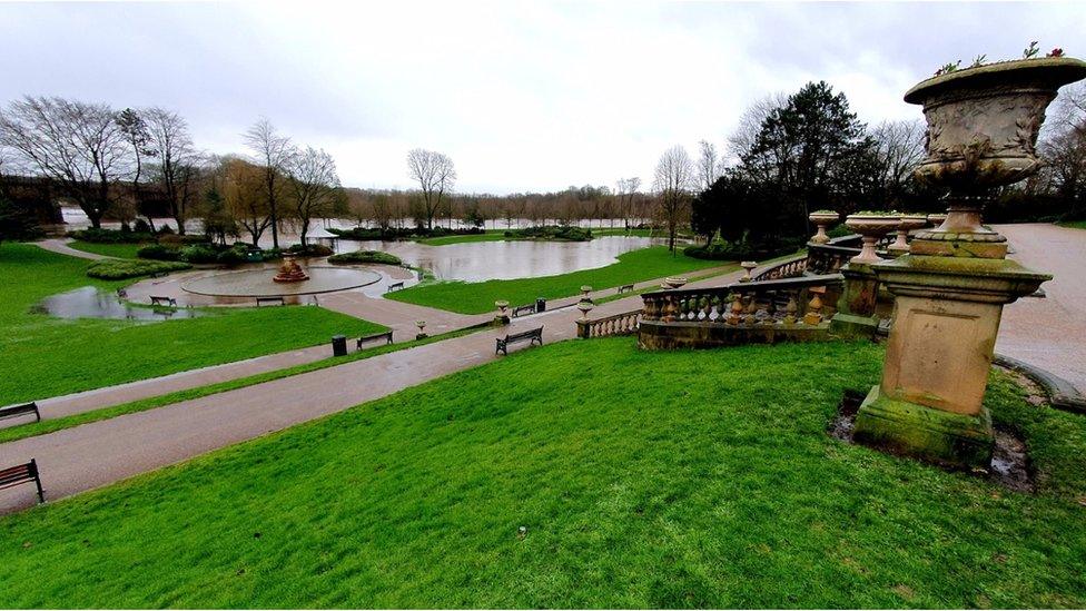 Avenham Park flooded