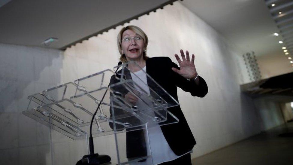 Venezuela's former chief prosecutor Luisa Ortega Diaz gestures during a news conference in Brasilia, Brazil on 23 August 2017