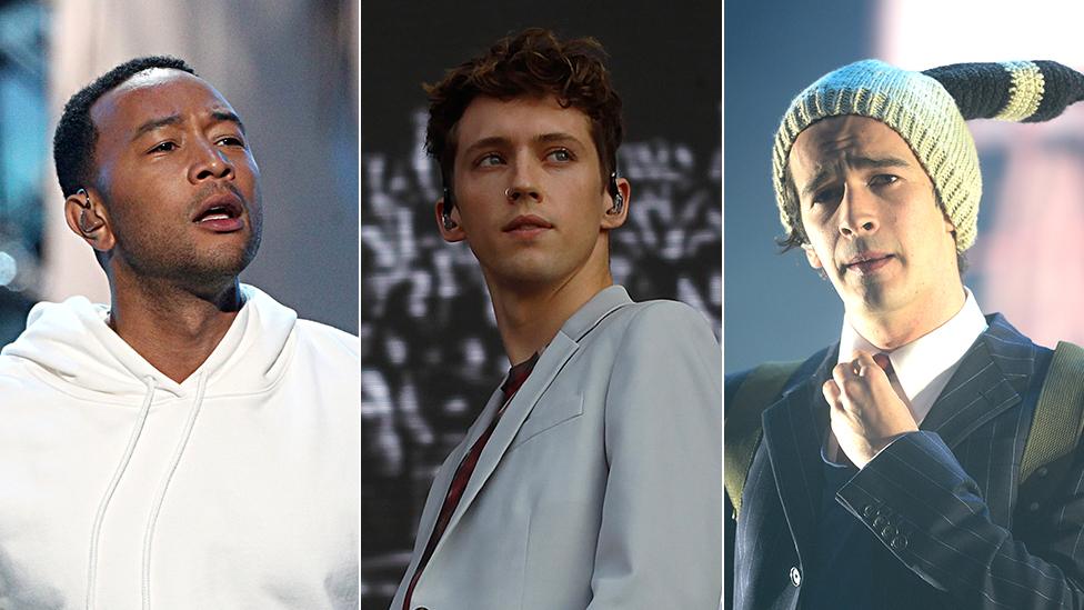 John Legend, Troye Sivan and Matty Healy