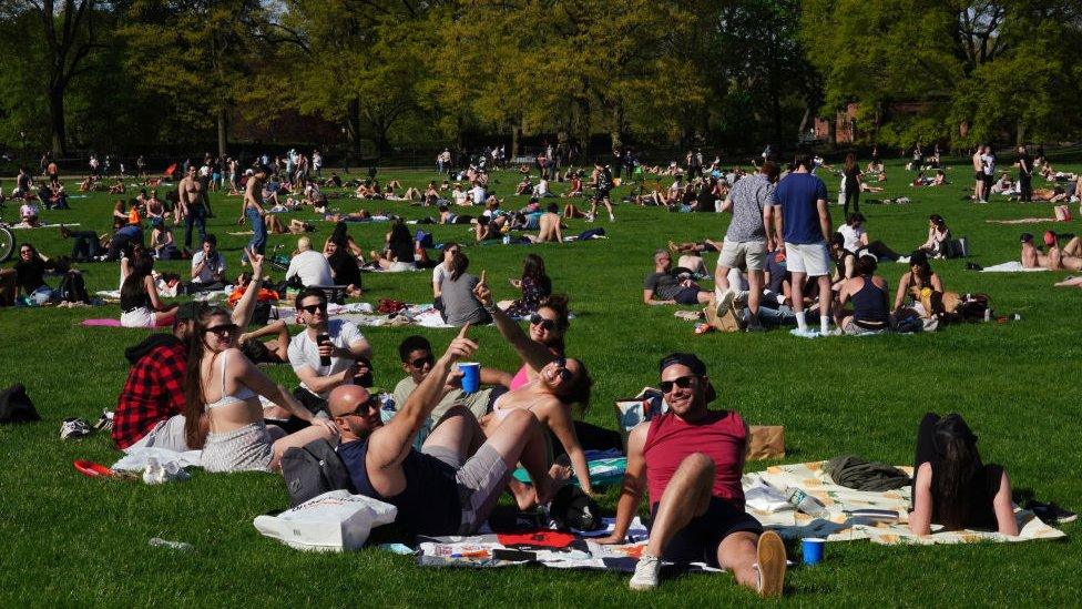 People relaxing in Central Park