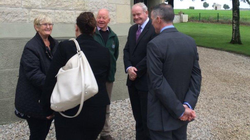 Mr McGuiness attending the site of the Battle of the Somme