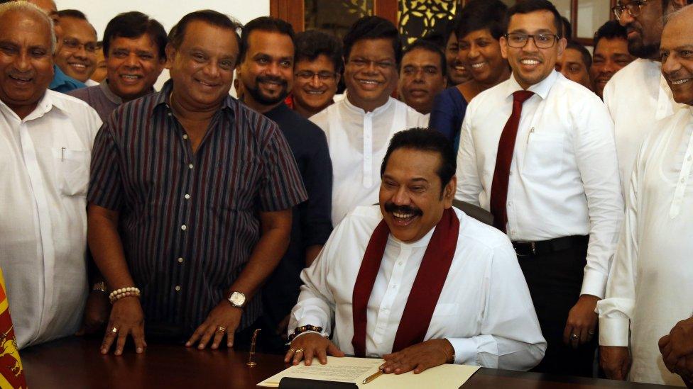 Former Sri Lankan President Mahinda Rajapaksa signed his resignation on 15 Dec 2018