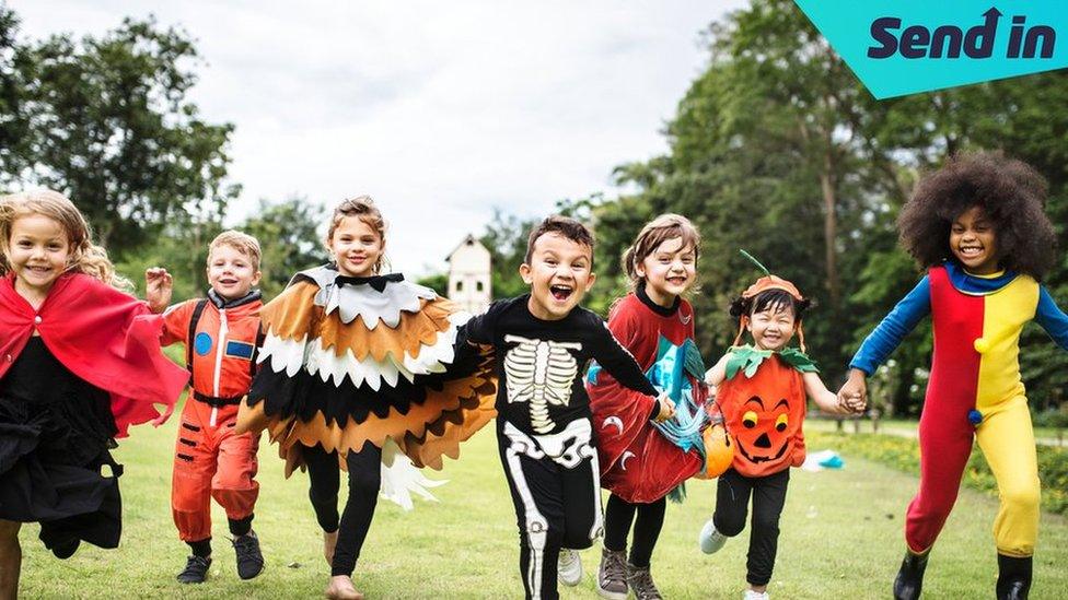 children dressed up in costumes