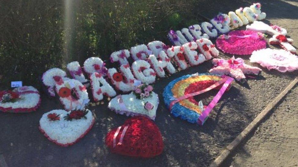 Floral tributes to Paige