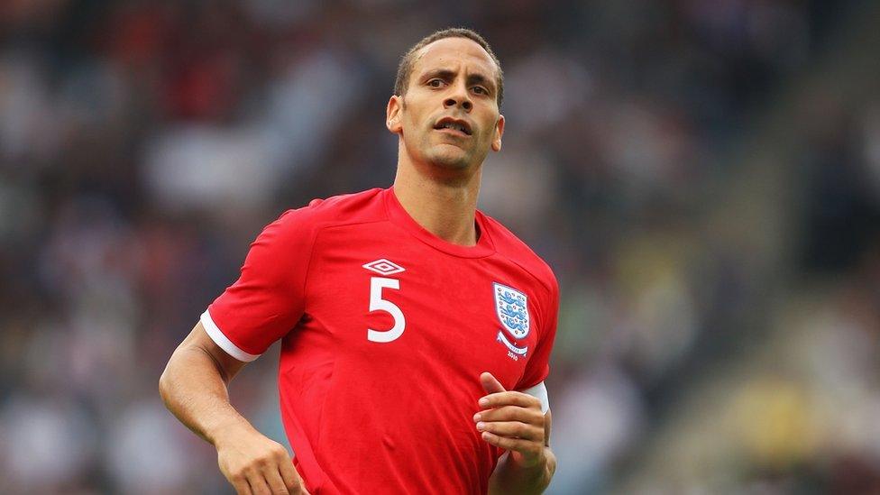 Rio Ferdinand playing for England