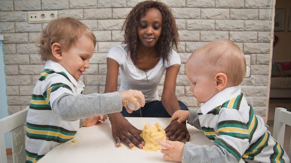 Childminder with two children