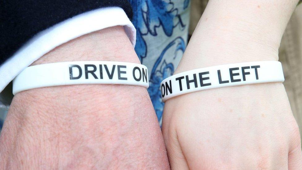 Drive on the left wristbands