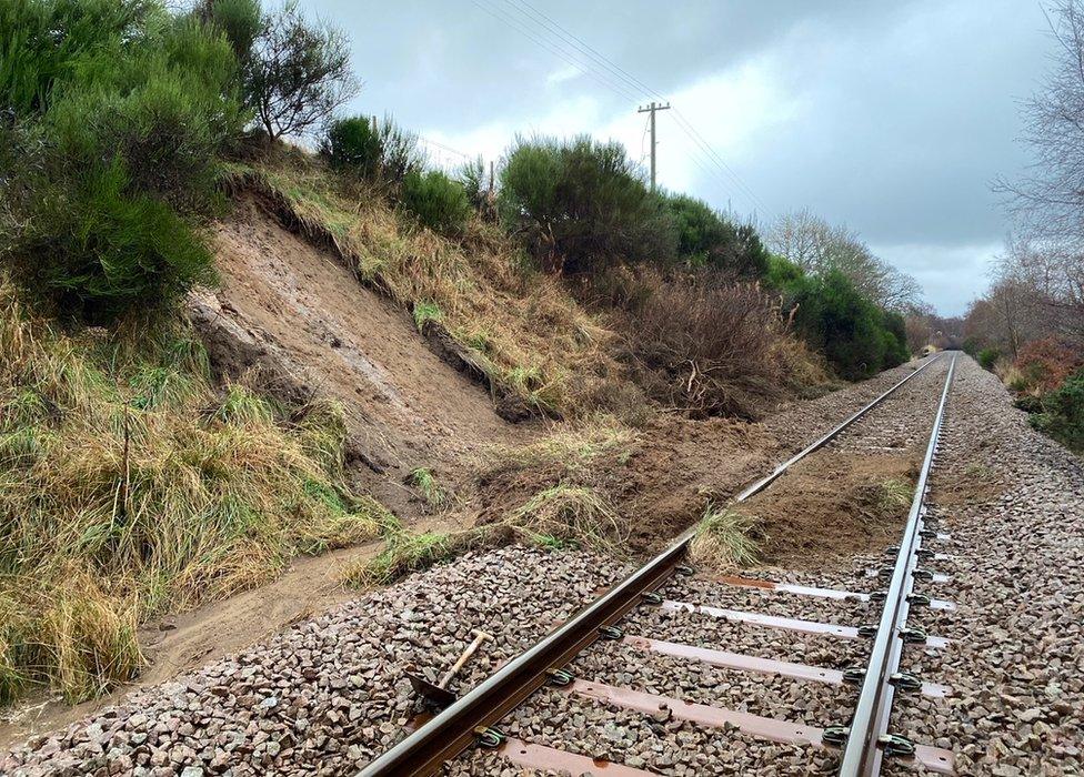 Landslip near Huntly