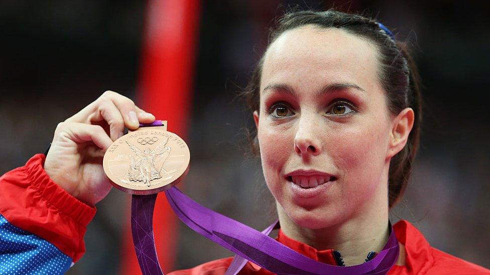 Gymnast Beth Tweddle with her Bronze Olympic medal in 2012.