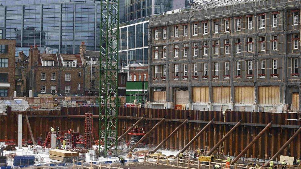 A building site in London