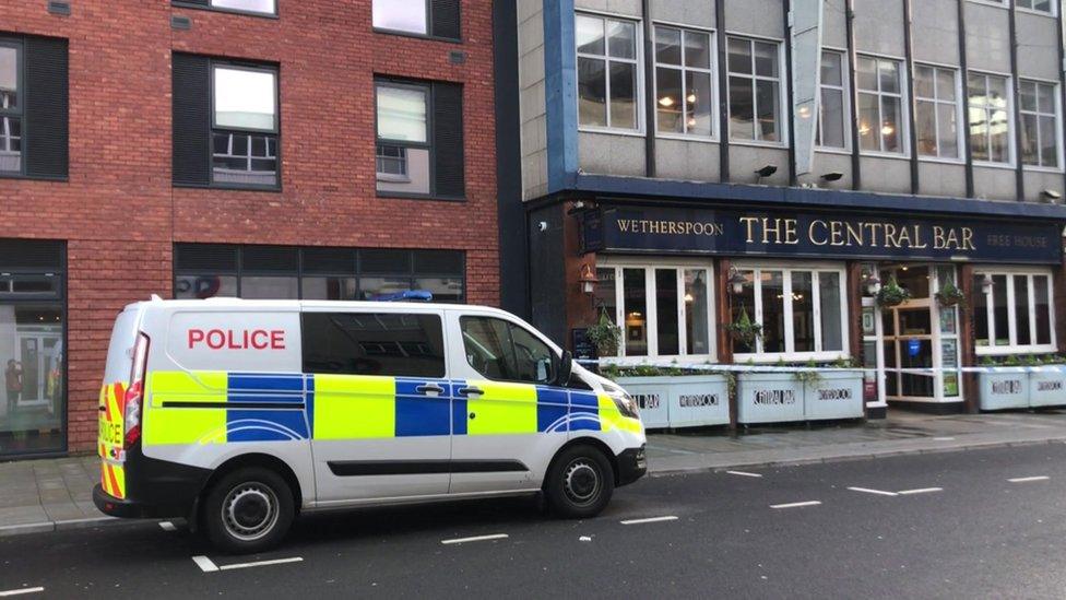 Police cordon on Sunday morning