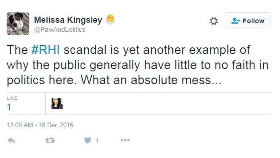 Melissa Kingsley writes: The #RHI scandal is yet another example of why the public generally have little to no faith in politics here. What an absolute mess...