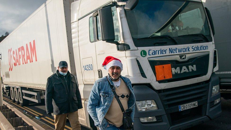 Lorry drivers at Port of Dover