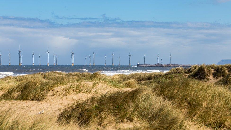 Coast near Seaton Carew, Hartlepool, England, UK