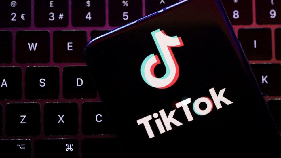 TikTok logo on phone screen.