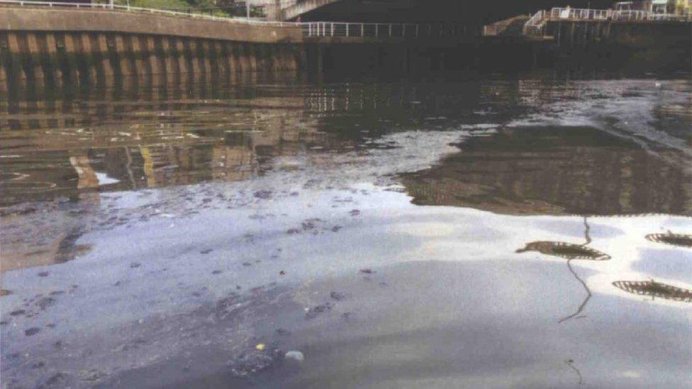 Raw sewage in river