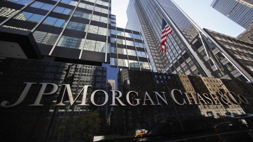 A sign outside the headquarters of JP Morgan Chase and Co in New York, September 19, 2013.