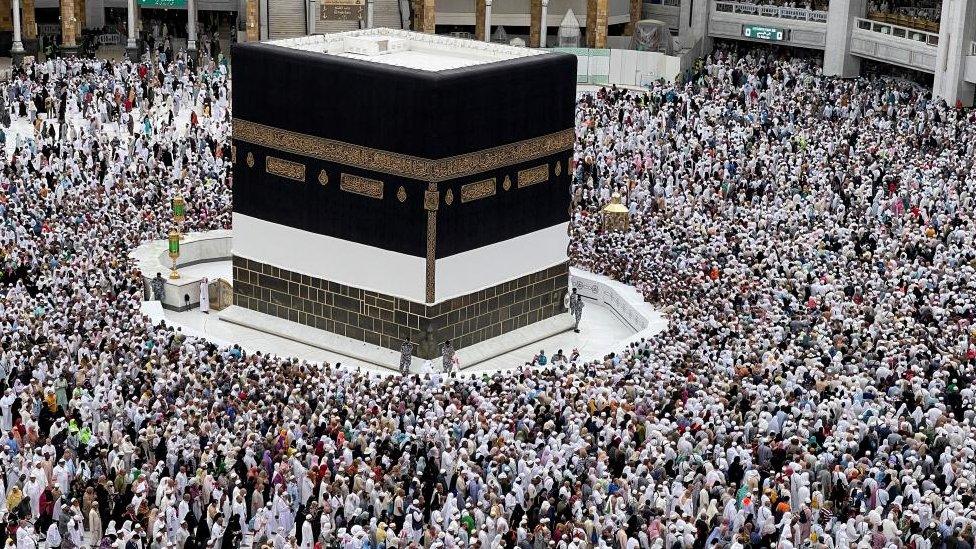 Muslim pilgrims circle the Kaaba as they pray at the Grand Mosque, during the annual haj pilgrimage in the holy city of Mecca, Saudi Arabia July 12, 2022