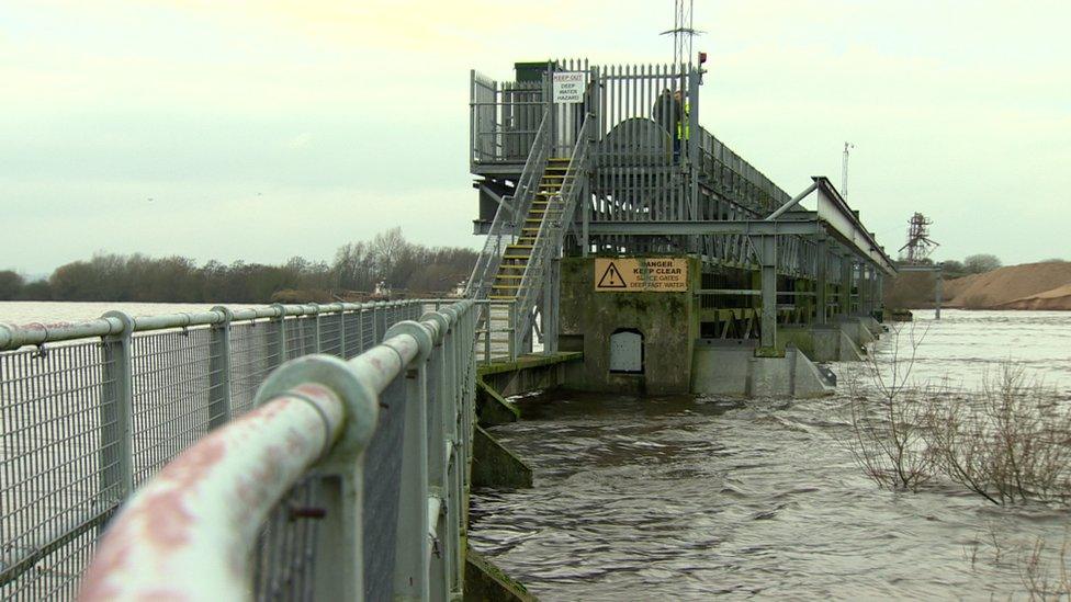 The Lough Neagh floodgates at Toomebridge