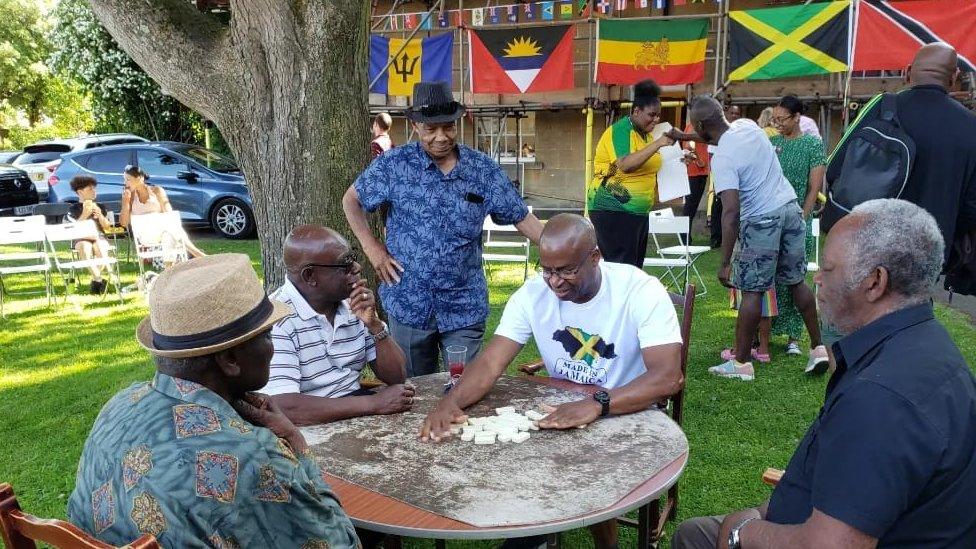 A group of men playing a game