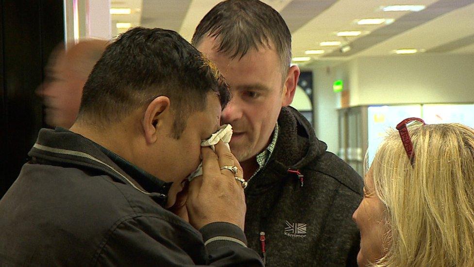 Tears of crew at airport