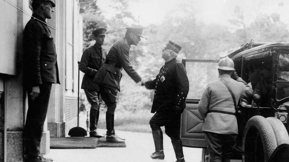 Gen Haig meets French commander Joseph Joffre