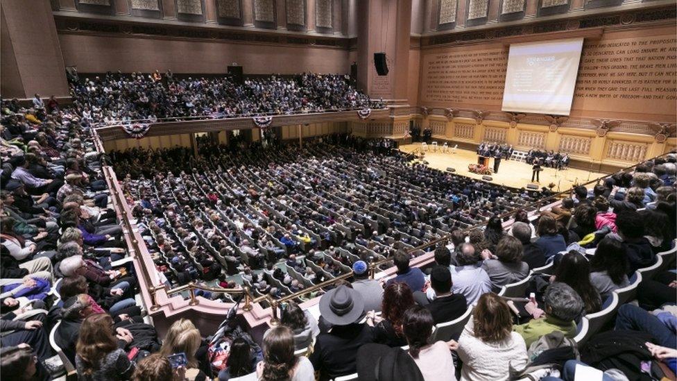 Community members gather for a vigil for the victims of the mass shooting at the Tree of Life synagogue, in Pittsburgh