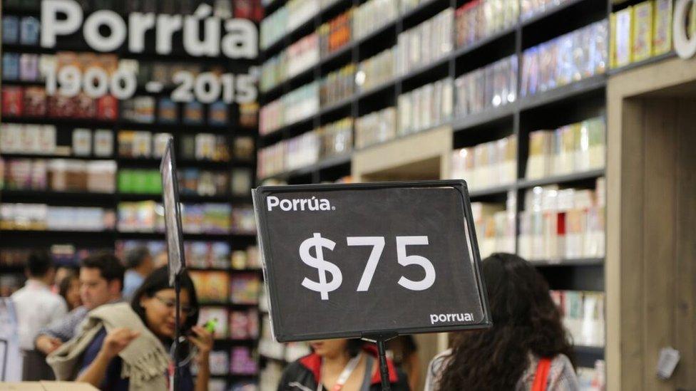 Visitors at the book fair in Guadalajara