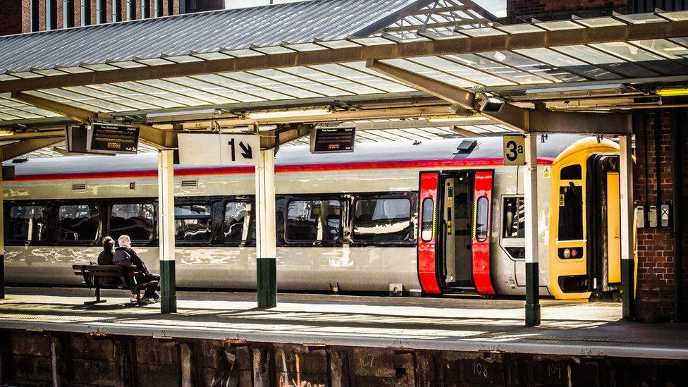 A train pulled up in Chester railway station