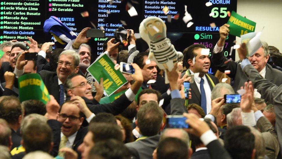 Congressional committee votes in Brasilia. 11 April 2016