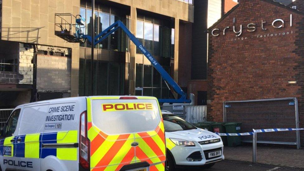 Police at Crystal Bar, Sheffield