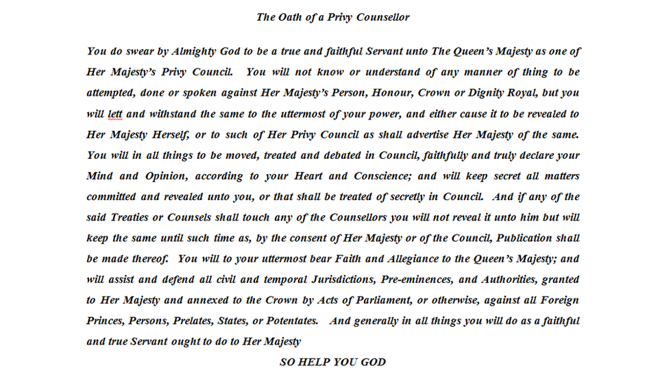 Privy Council oath