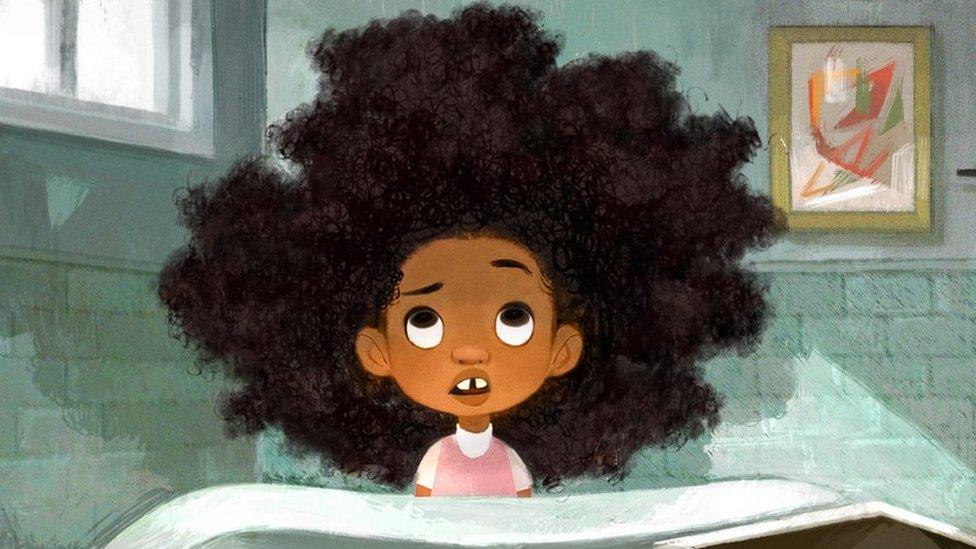 Cartoon of girl from 'Hair Love'