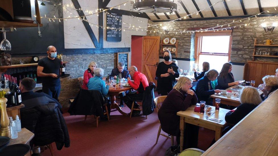 Packed pub at Gwaelod y Garth, Cardiff