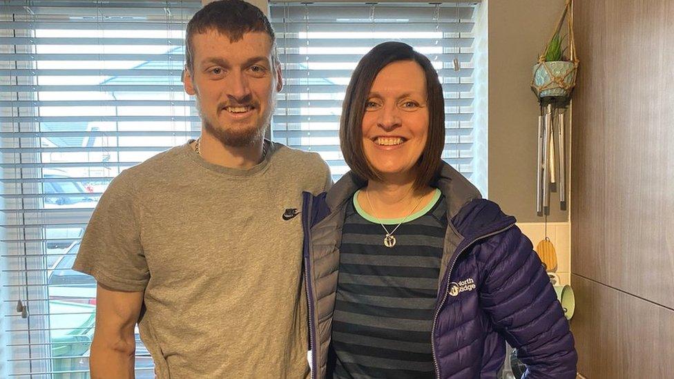 Luke Horne with his mum, Elaine Horne