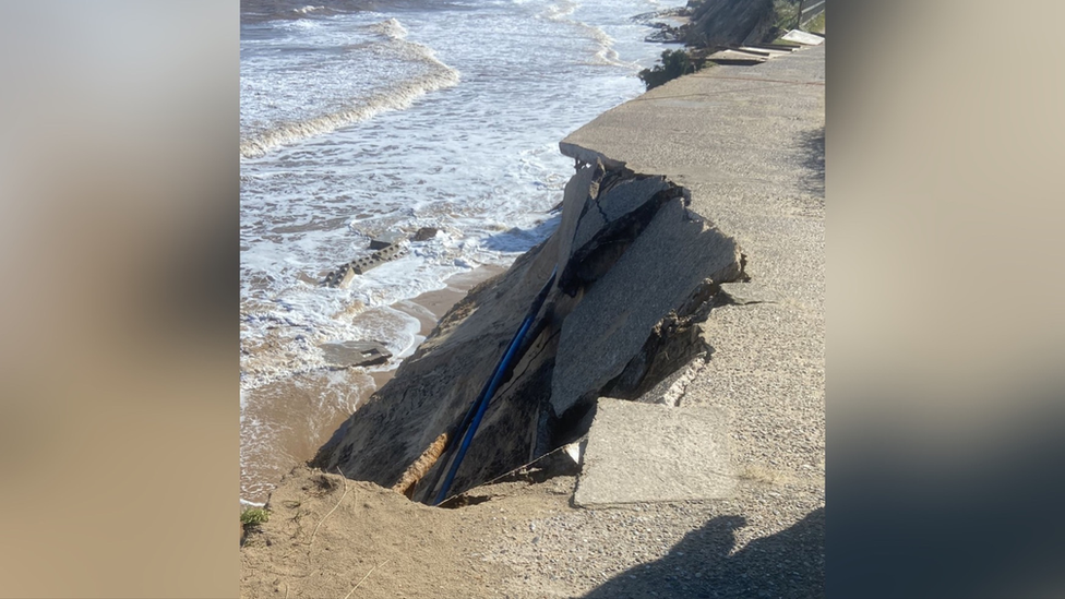 Collapsed road