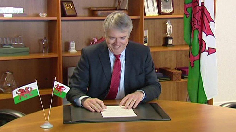 Carwyn Jones in his office