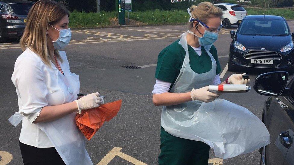 Dr Helen Kirby-Blount working at car park triage