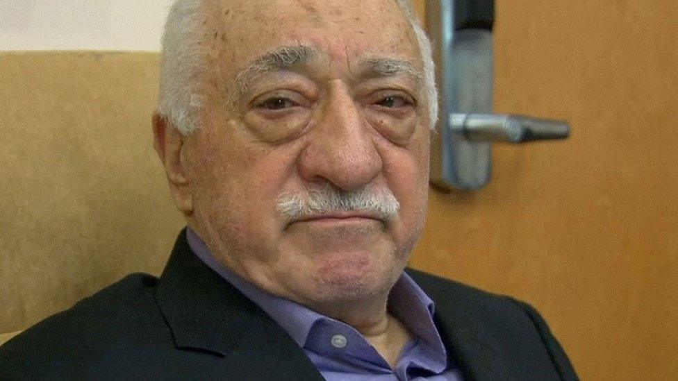 Fethullah Gulen speaks to the media