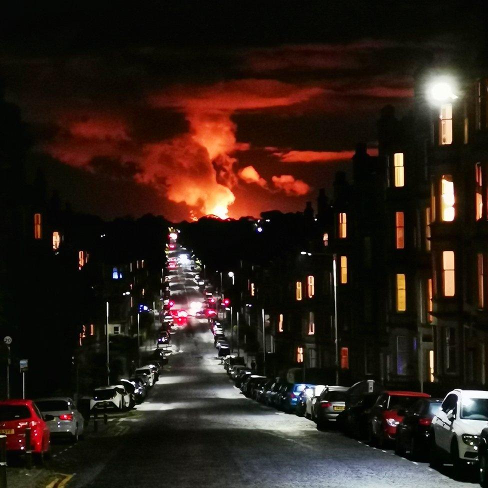 Flaring seen from Edinburgh