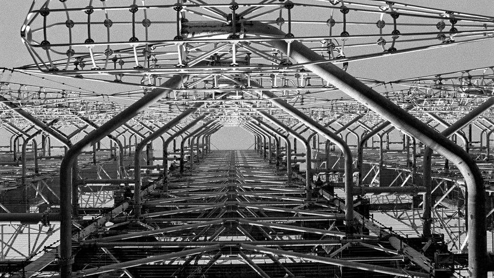 Duga-3 Soviet radar antenna a few kilometres near Chernobyl