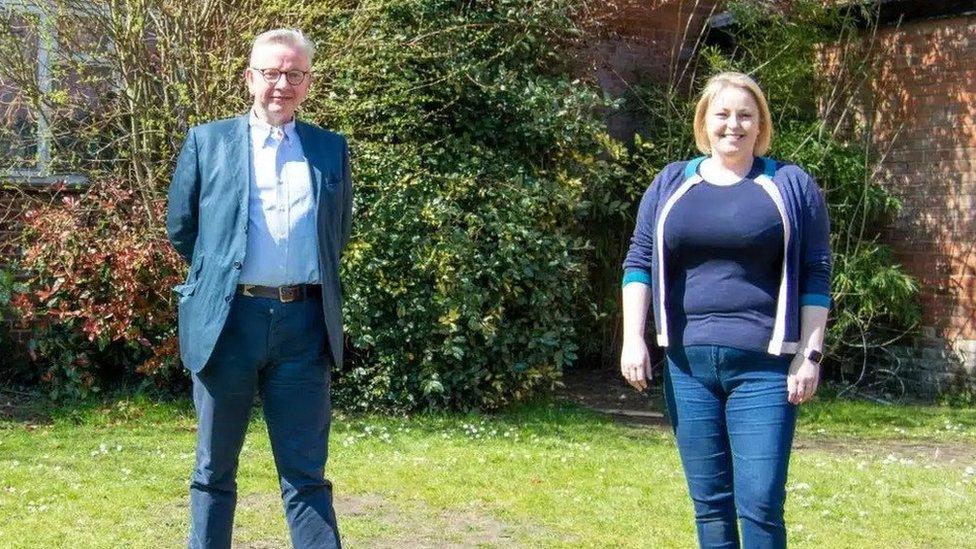 Michael Gove and Surrey's PCC Lisa Townsend