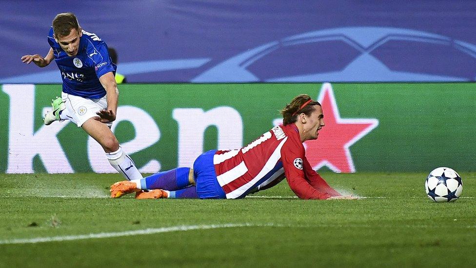 But replays showed contact was made outside the box with the Atletico striker falling into the penalty area