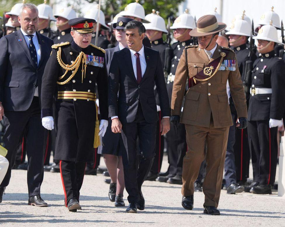 Prime Minister Rishi Sunak at a D-Day commemorative event at the British Normandy Memorial in Ver-sur-Mer, France.ve event at the British Normandy Memorial in Ver-sur-Mer, France.