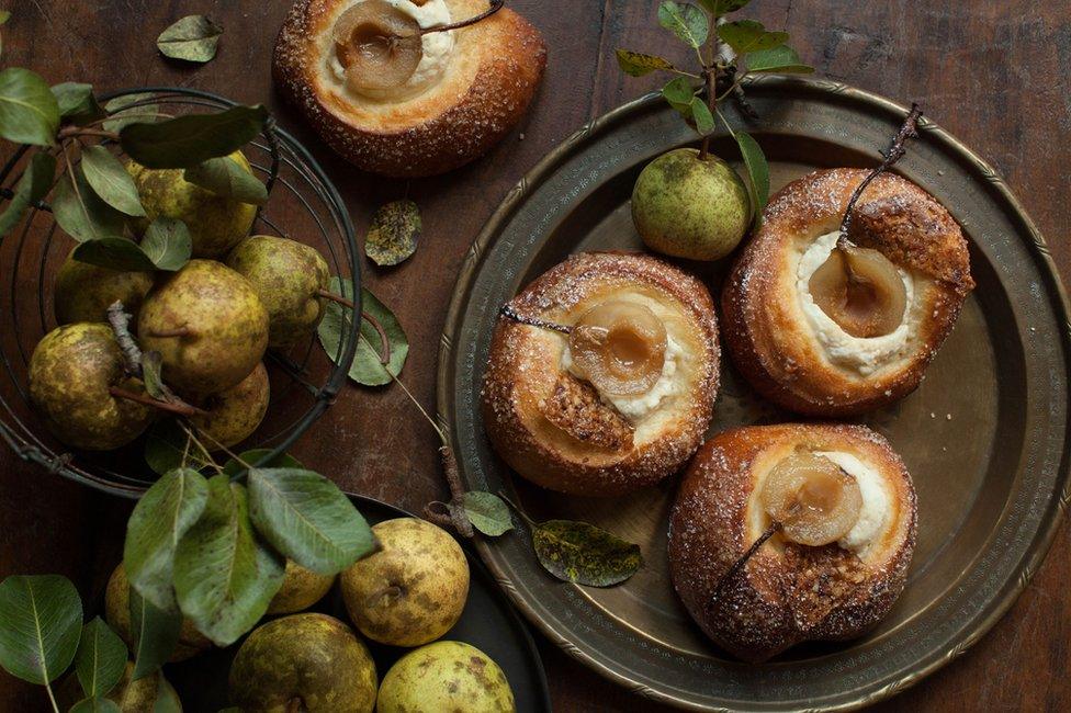 Pears made into pastries